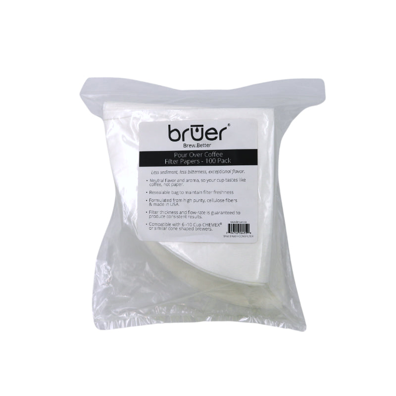 Bruer® Folded Cone Filter Papers - 100pk