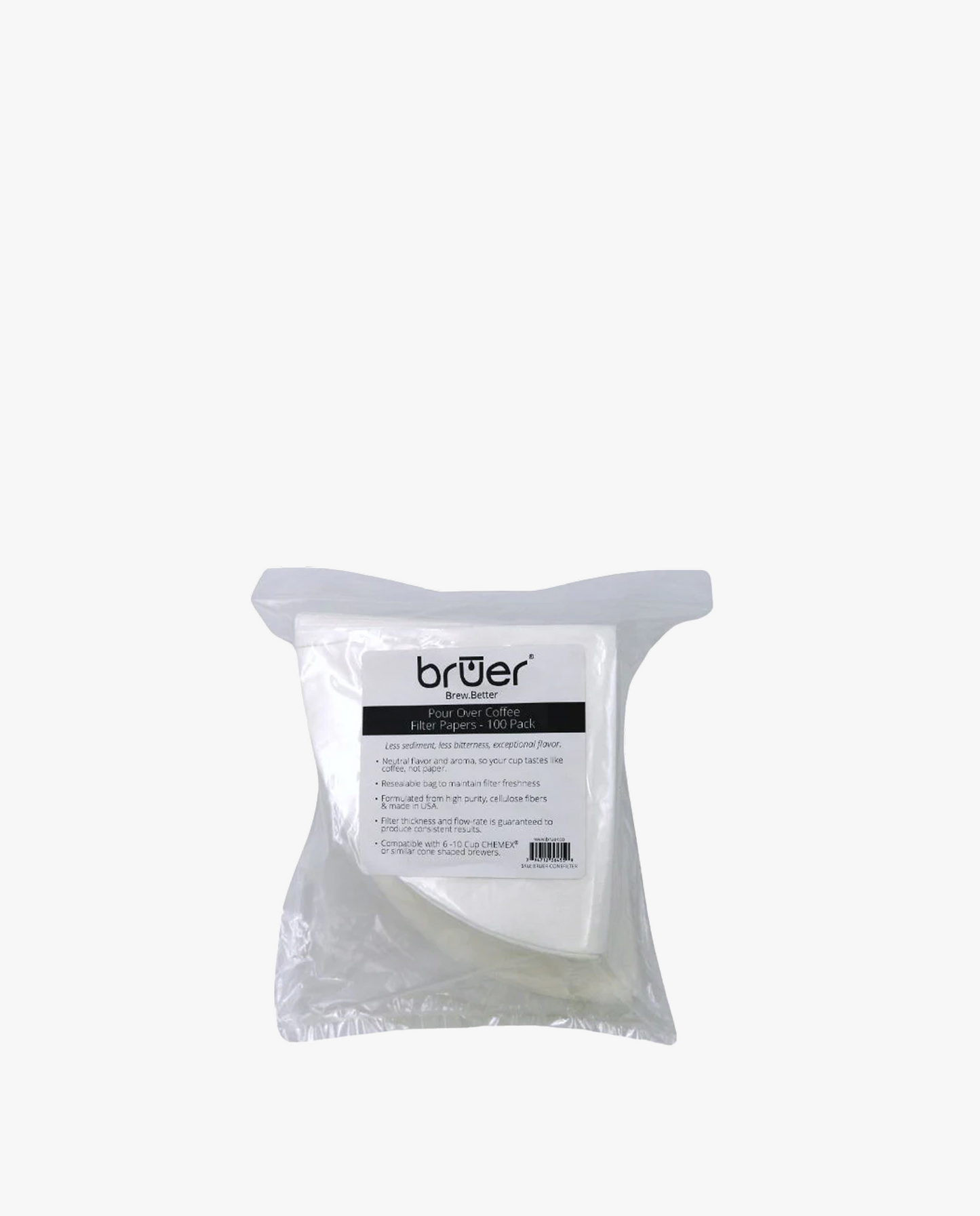 Bruer® Folded Cone Filter Papers - 100pk