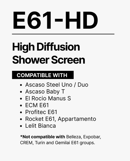 Pesado High Diffusion Shower Screen - E61