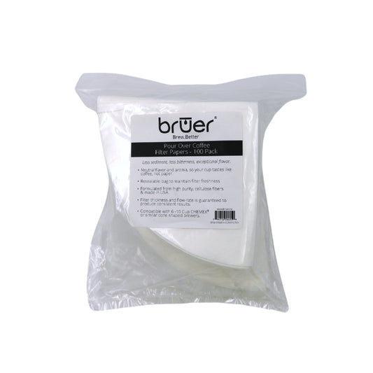 Bruer® Folded Cone Filter Papers - 100pk